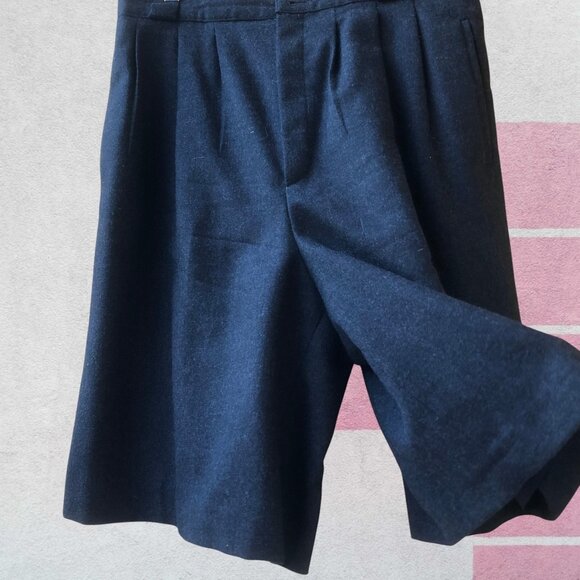 Giorgio Sant'Angelo Vintage 80’s Black Wool Lined Shorts Culottes size 12 - Picture 4 of 13